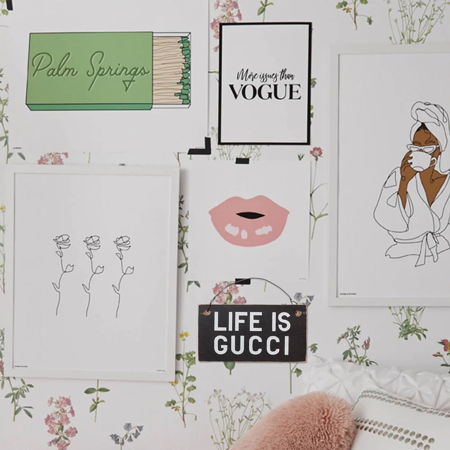 Life Is Gucci Small Wooden Sign M08