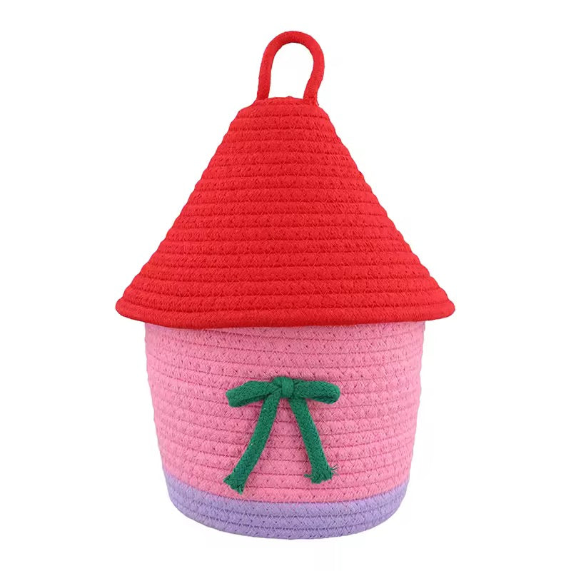 Cesta de almacenamiento con forma de casa kawaii