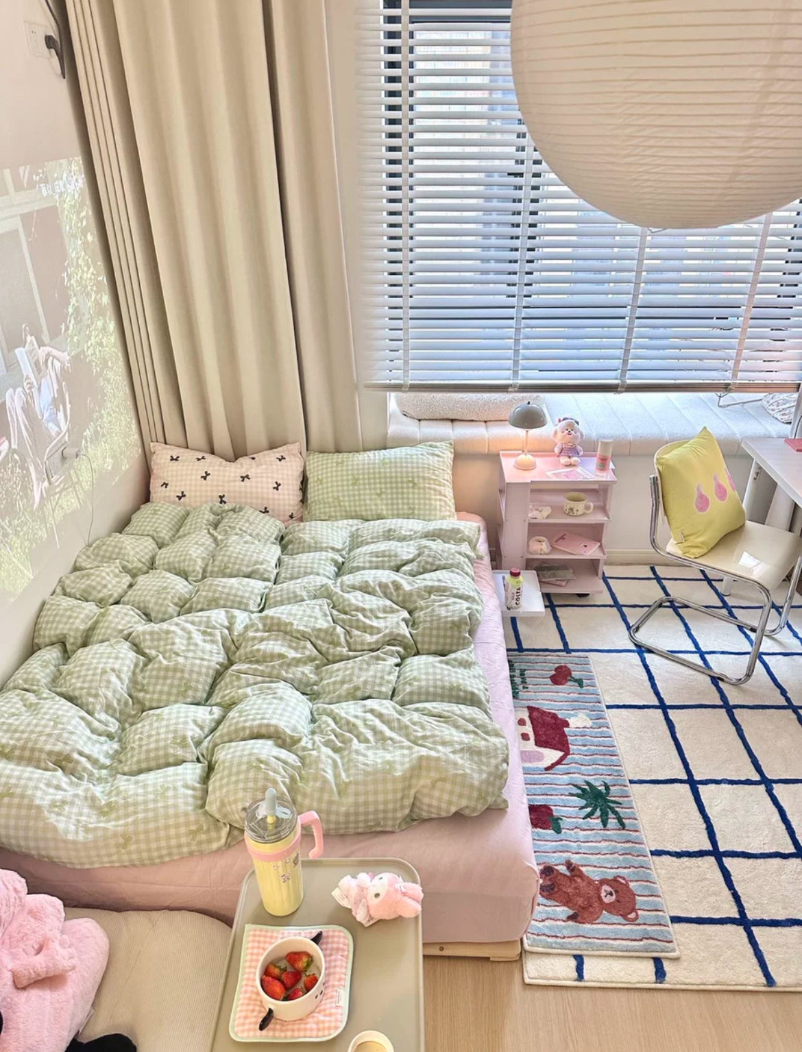 Bedroom Checkered Rug