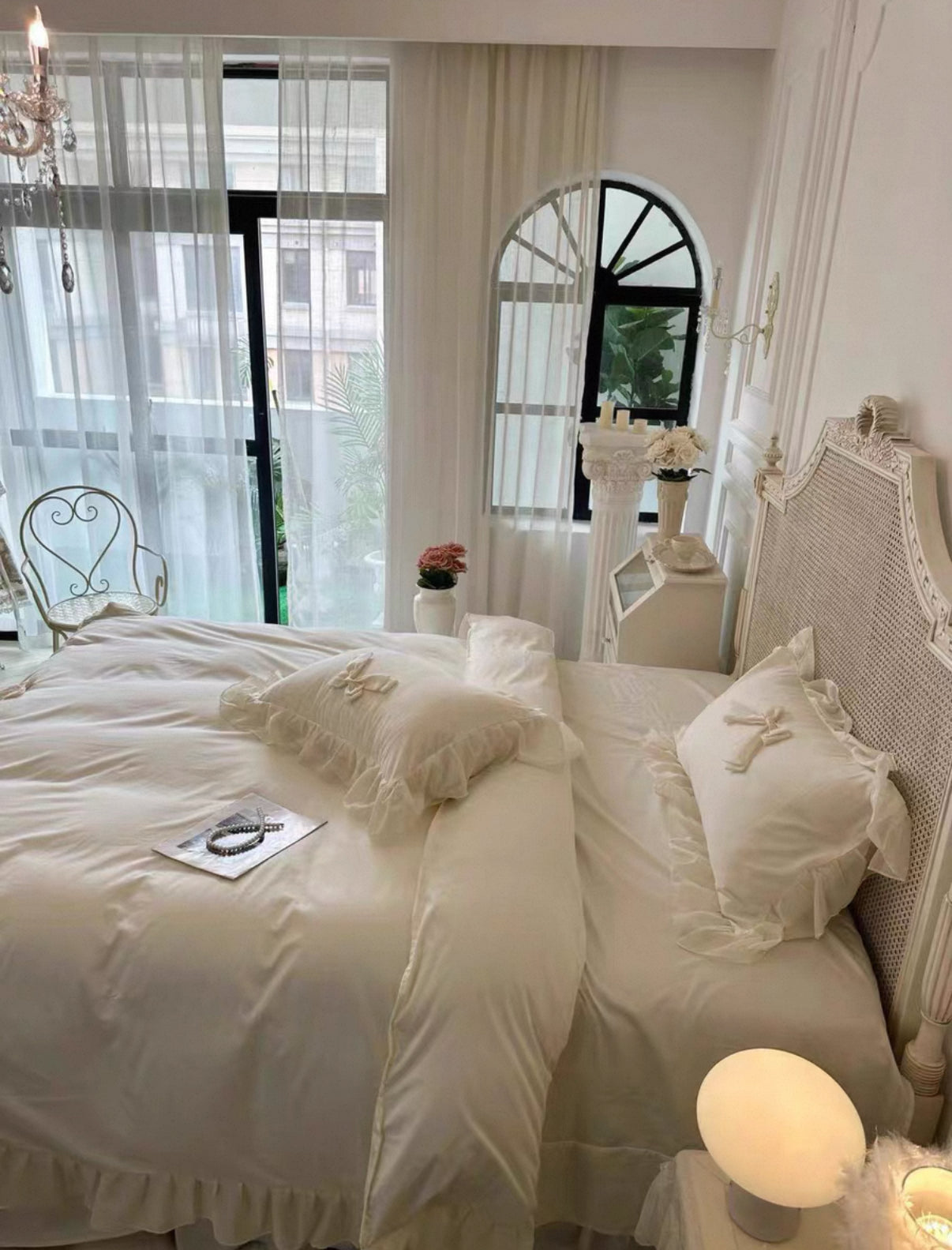 Cream Ruffle Princess Bedding Set YP144