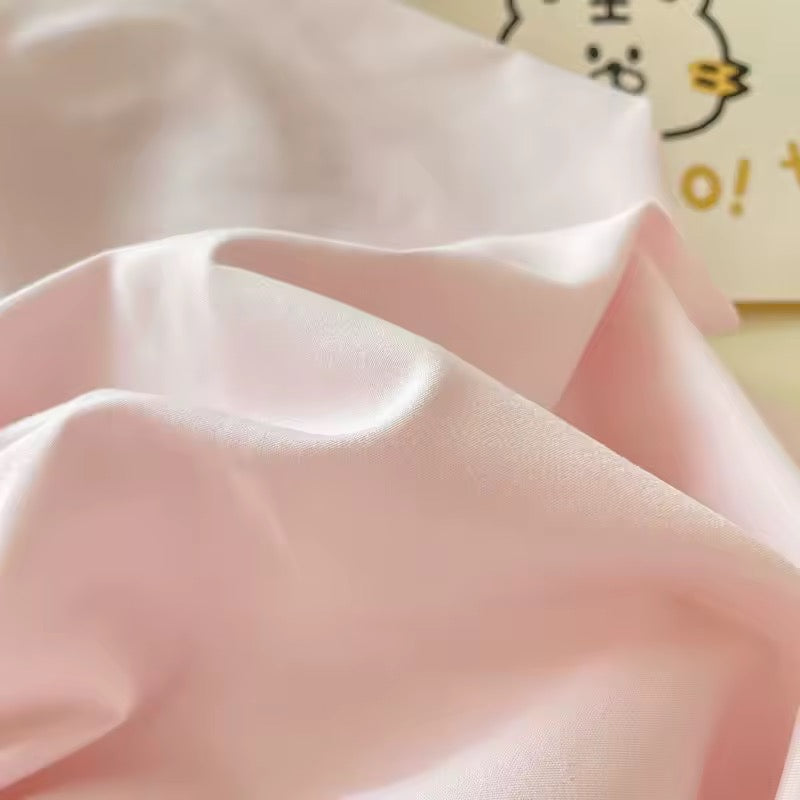 Pastel Pink & Cream Solid Bedding Set YP109