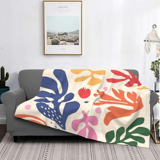 Abstract Flower Print Blanket