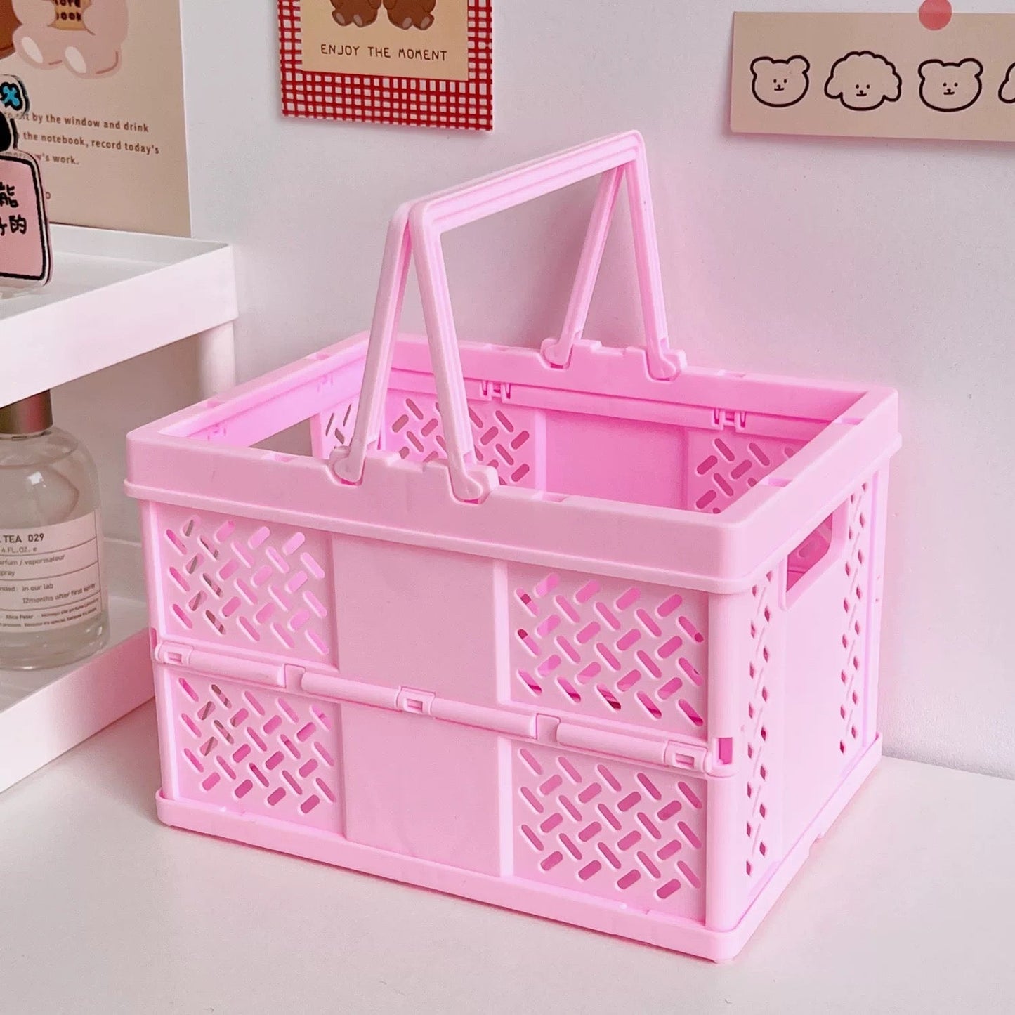 Cesta de almacenamiento plegable en tonos pastel