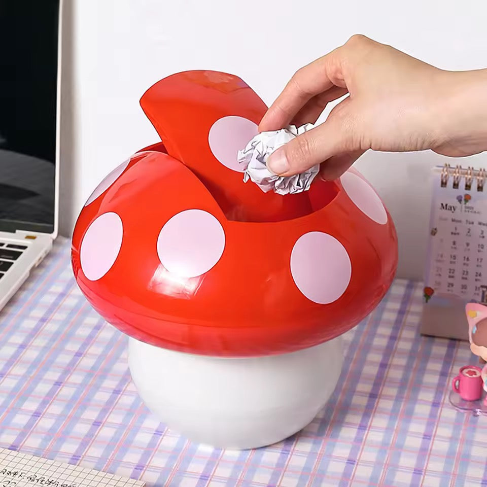 Cute Mushroom Desk Trash Can YP03