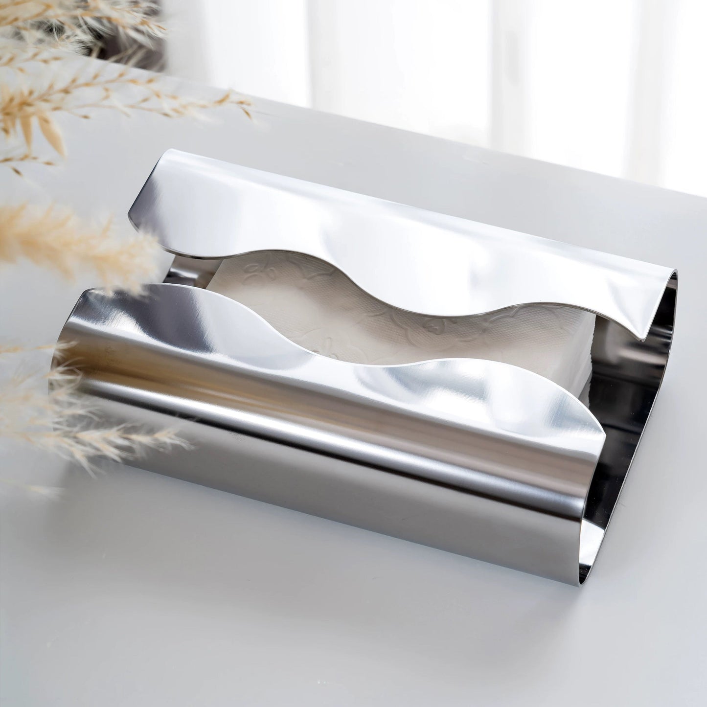 Caja de pañuelos minimalista cromada