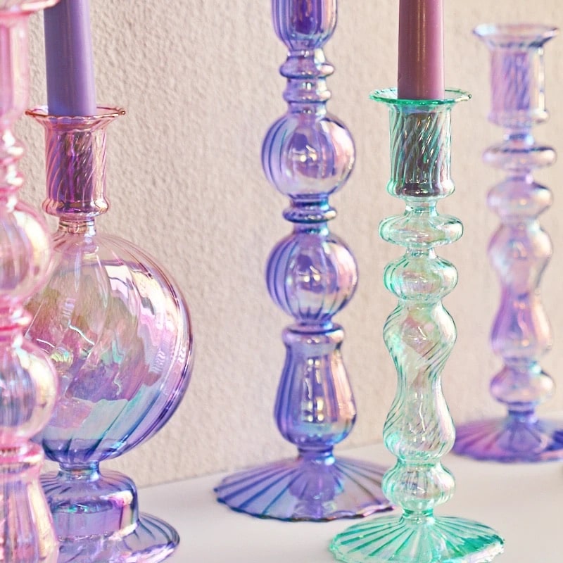 Jarrones de cristal morado