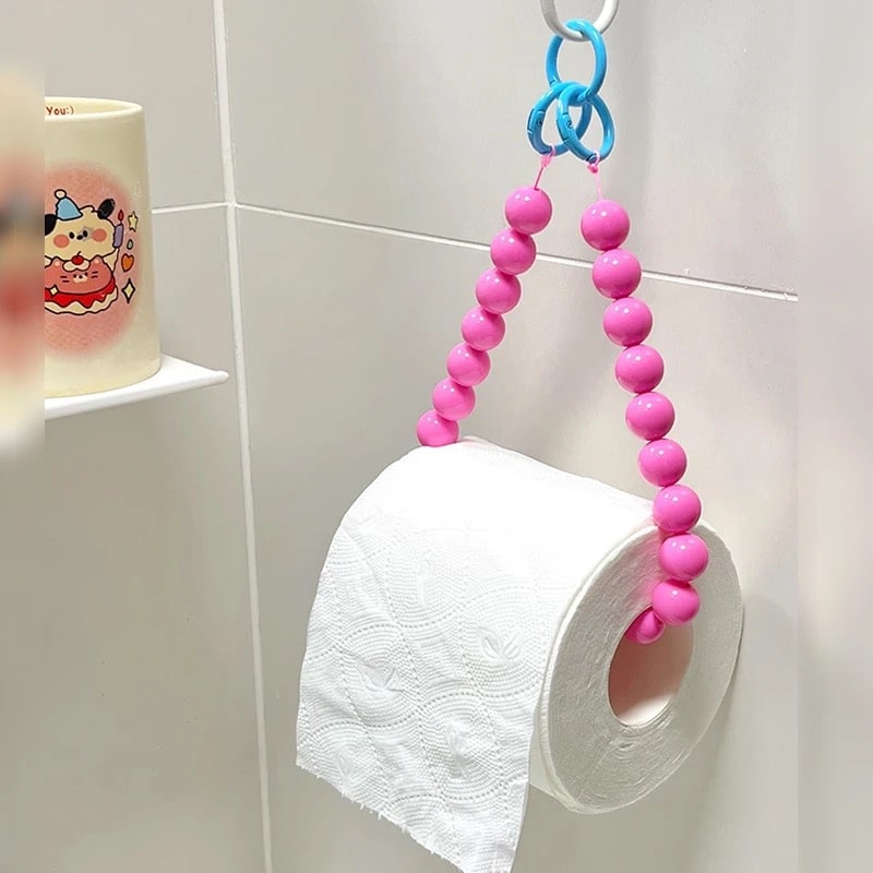 Porta pañuelos colgante rosa