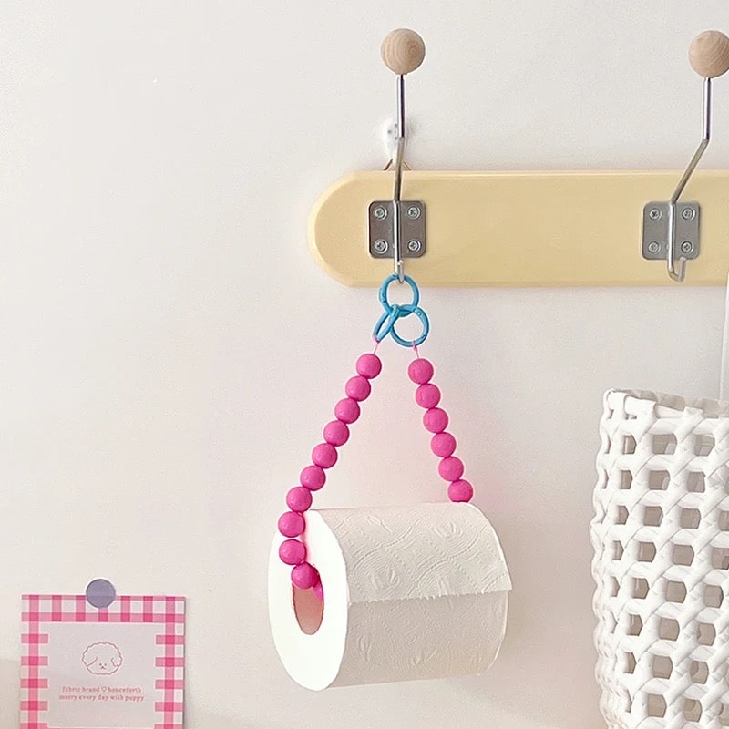 Porta pañuelos colgante rosa