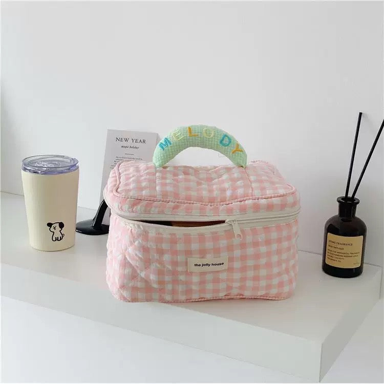 Chic Plaid Cosmetic Bag Y06