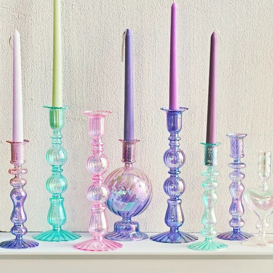 Jarrones de cristal morado