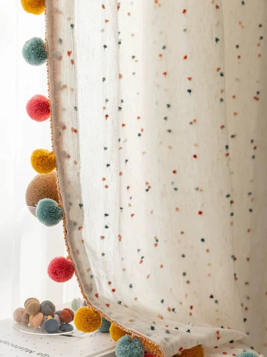 Boho Pom Pom Curtains YP107