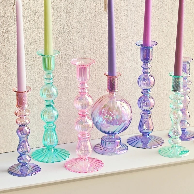 Jarrones de cristal morado