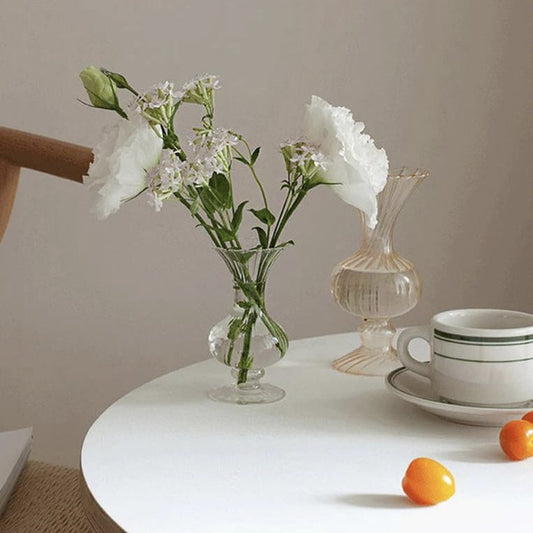 Rounded Glass Flute Vase YP38