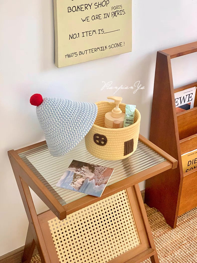 Cesta de almacenamiento con forma de casa kawaii