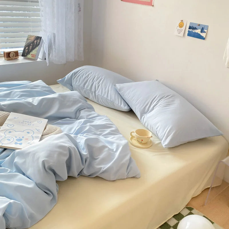 Pastel Blue & Cream Duvet Cover Set YP110