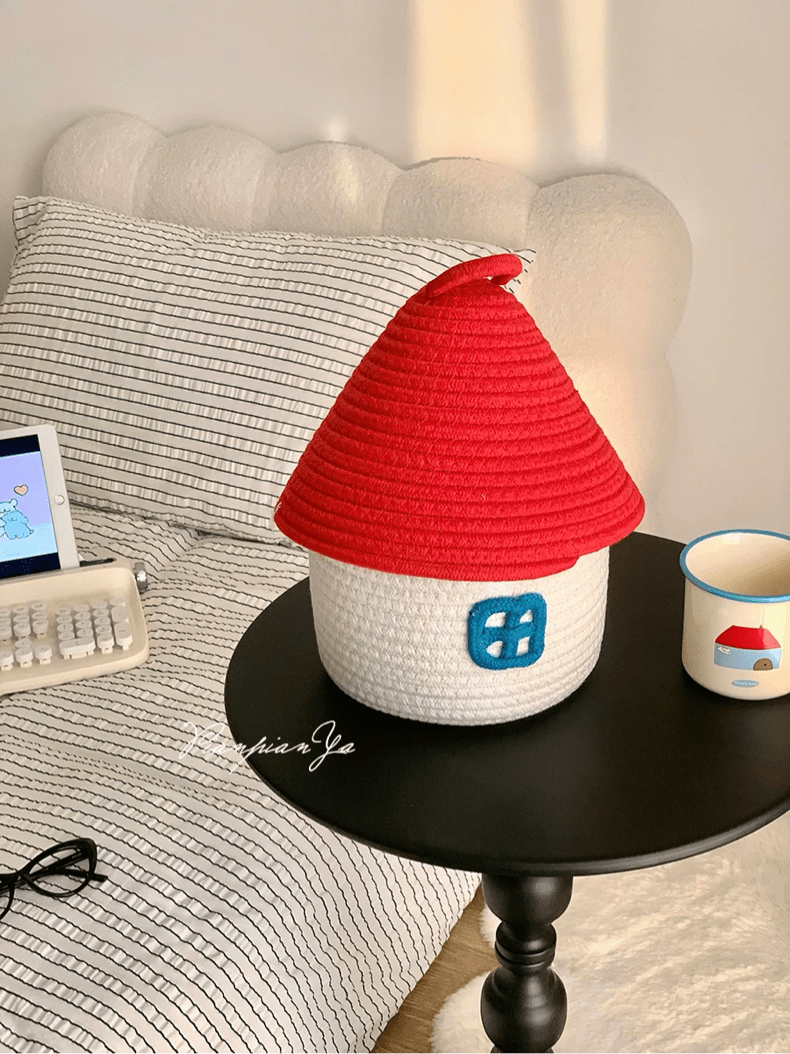 Cesta de almacenamiento con forma de casa kawaii