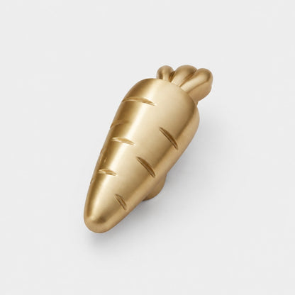 Whimsical Rabbit and Carrot Brass Cabinet Knobs