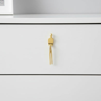 Sculptural Brass Cabinet Handle | Thinker Drawer Pull for Cabinets & Wardrobes