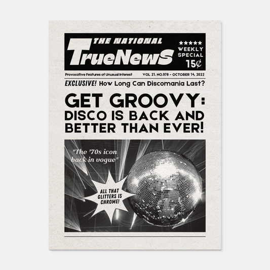 Disco Newspaper Print by Cassie Designs Stuff