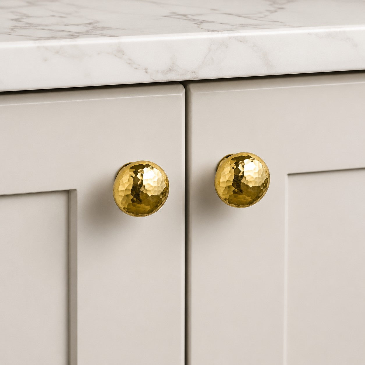 Hand Hammered Solid Brass Cabinet Knobs