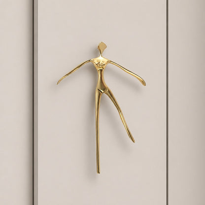 Sculptural Brass Cabinet Handle | Thinker Drawer Pull for Cabinets & Wardrobes