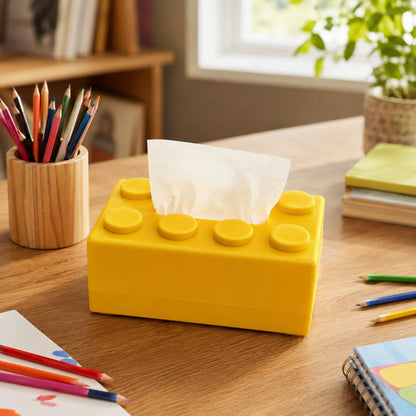Creative Building Blocks Tissue Box | ABS Desk Decor for Home