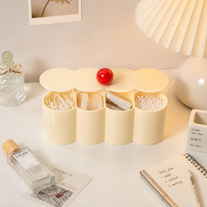 Caja de almacenamiento de estilo pastel danés | Organizador de maquillaje y bastoncillos de algodón con tapa