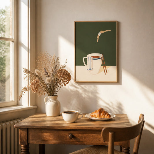 Retro Coffee Poster | Vintage Canvas Wall Art for Kitchen & Café