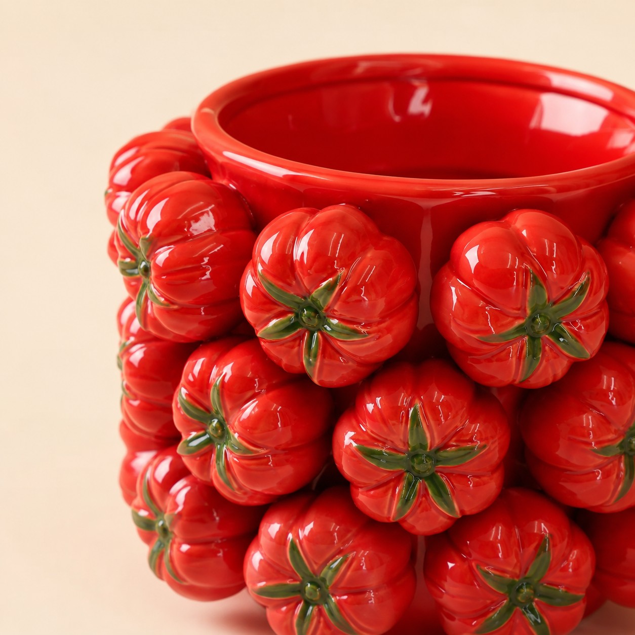 Pomodoro Ceramic Vase | Italian Tomato-Shaped Sculptural Centerpiece