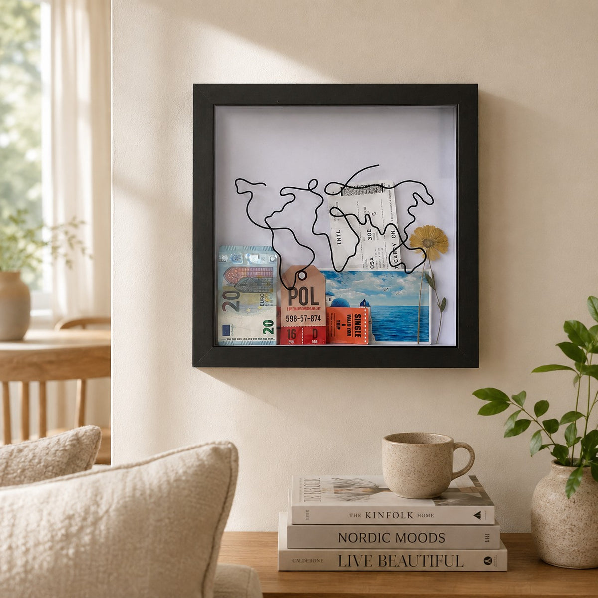 Cadre photo souvenir personnalisé | Boîte-cadeau d'ombre multifonctionnelle pour voyage