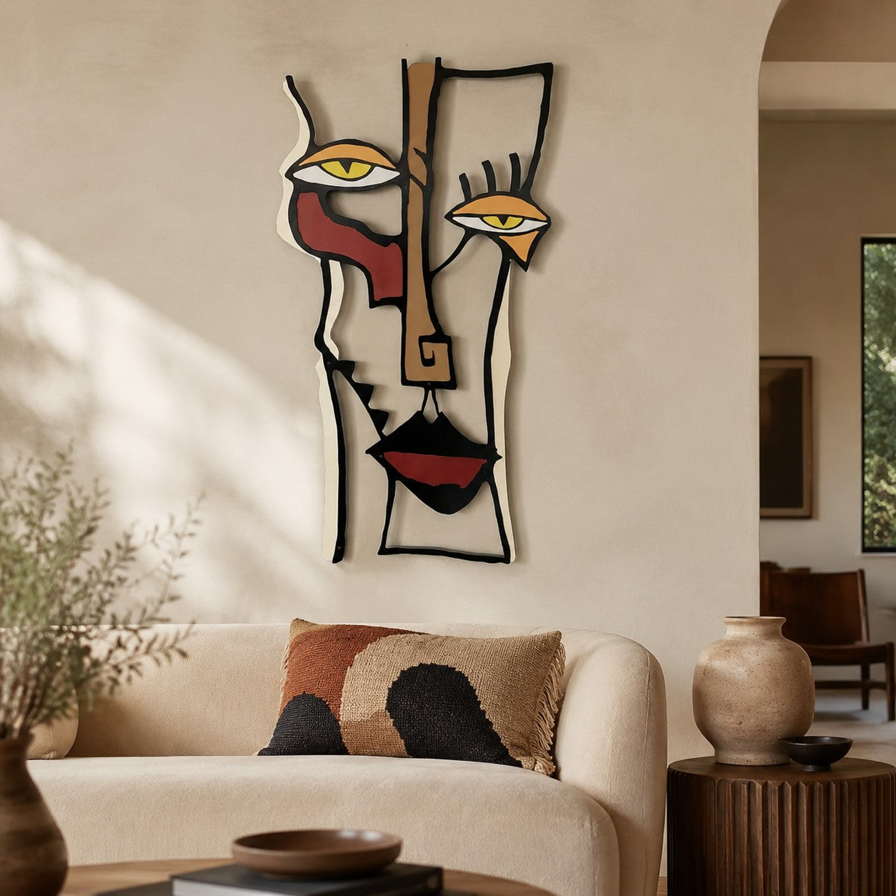 Art mural Pablo Picasso | Décoration murale cubiste en métal pour intérieur bohème