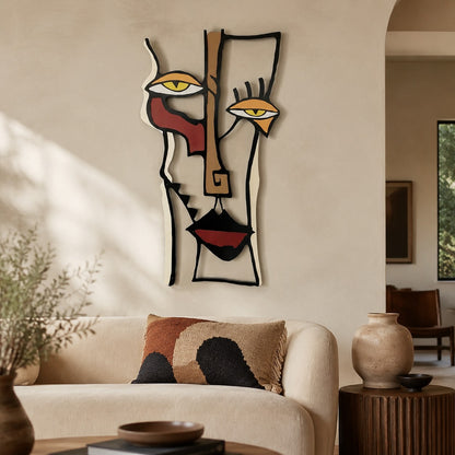 Art mural Pablo Picasso | Décoration murale cubiste en métal pour intérieur bohème