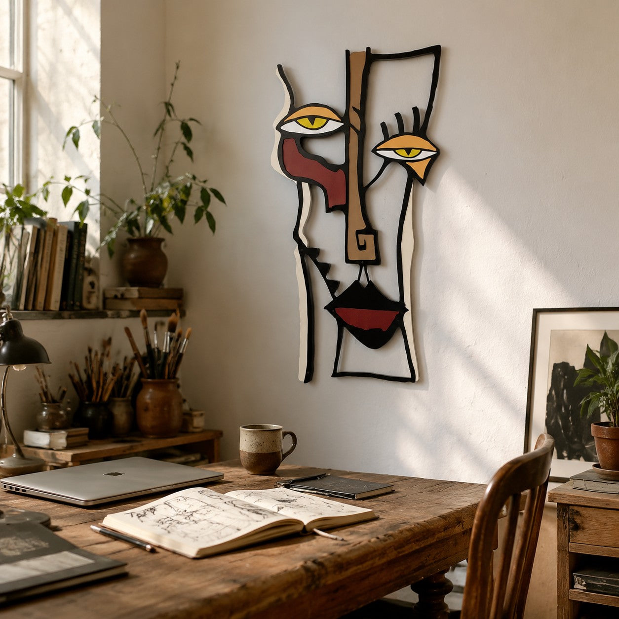 Art mural Pablo Picasso | Décoration murale cubiste en métal pour intérieur bohème