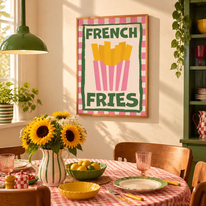 Colorful Food Poster | Fun Canvas Wall Art for Kitchen & Cafe Decor