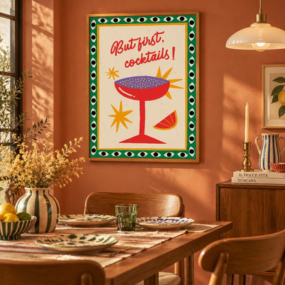 Colorful Food Poster | Fun Canvas Wall Art for Kitchen & Cafe Decor