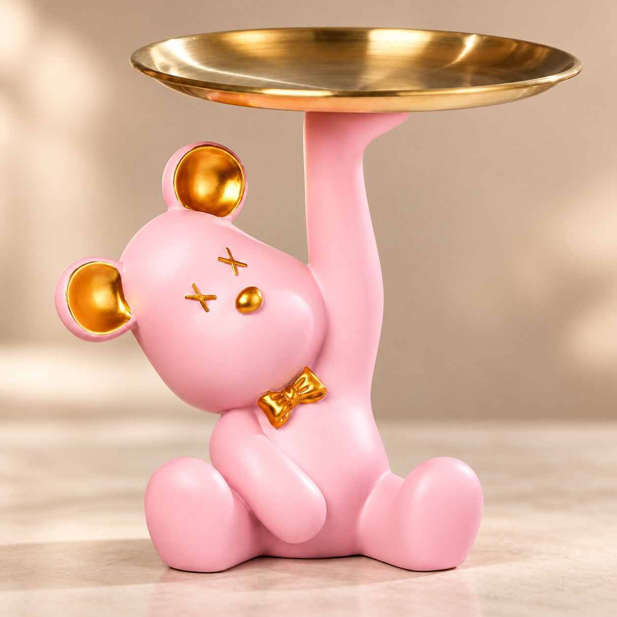 Decoración Nórdica de Resina de Oso para Mesa | Bandeja de Animales para Escritorio y Estantería