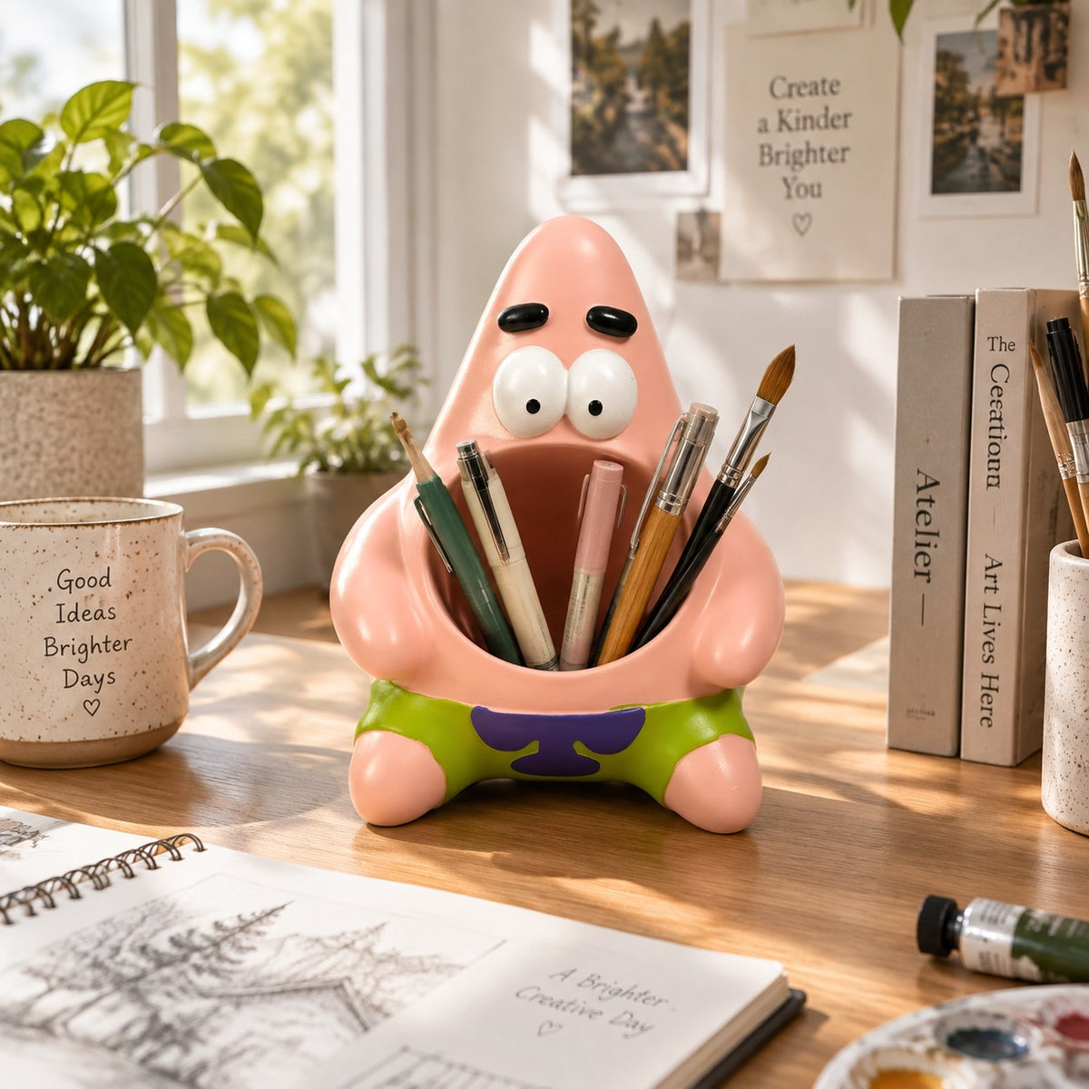 Portalápices multifuncional | Organizador y decoración de escritorio de resina creativa