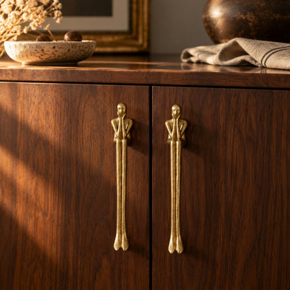 Sculptural Brass Cabinet Handle | Thinker Drawer Pull for Cabinets & Wardrobes