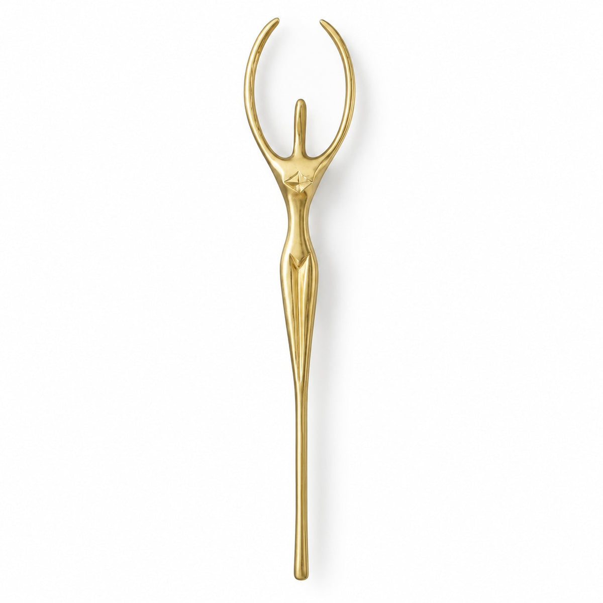 Sculptural Brass Cabinet Handle | Thinker Drawer Pull for Cabinets & Wardrobes