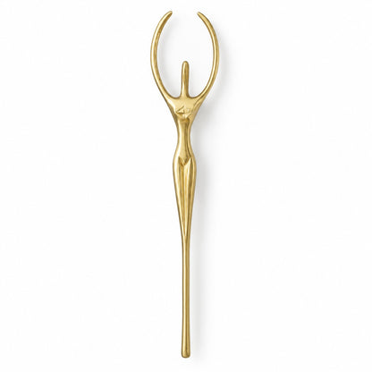 Sculptural Brass Cabinet Handle | Thinker Drawer Pull for Cabinets & Wardrobes