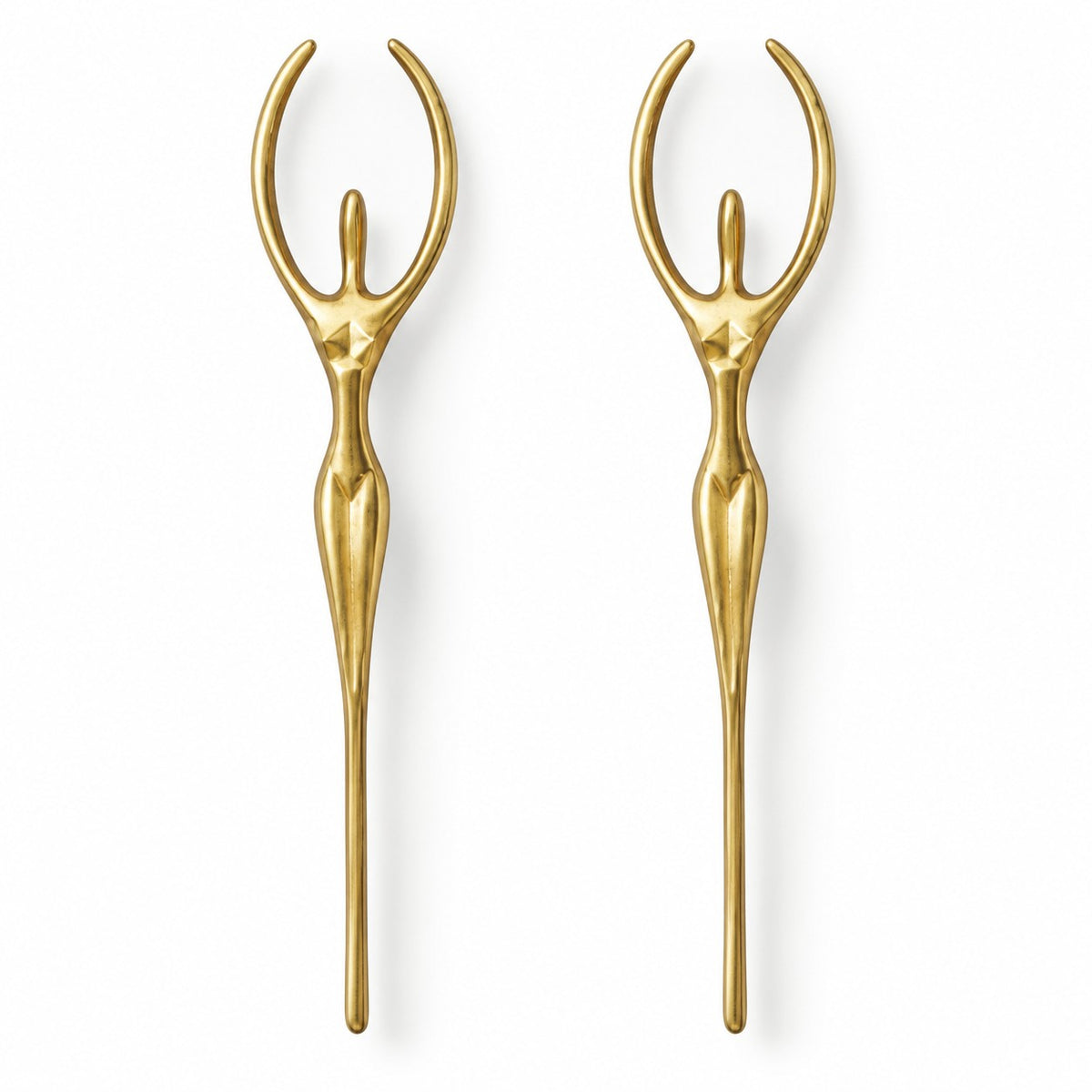 Sculptural Brass Cabinet Handle | Thinker Drawer Pull for Cabinets & Wardrobes