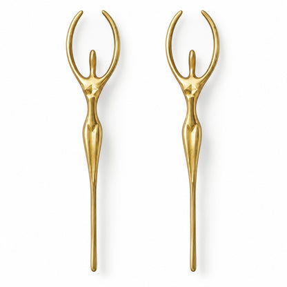 Sculptural Brass Cabinet Handle | Thinker Drawer Pull for Cabinets & Wardrobes