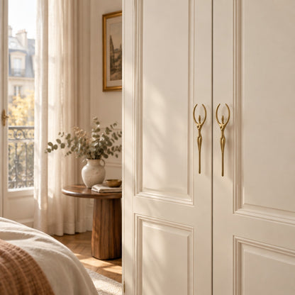 Sculptural Brass Cabinet Handle | Thinker Drawer Pull for Cabinets & Wardrobes