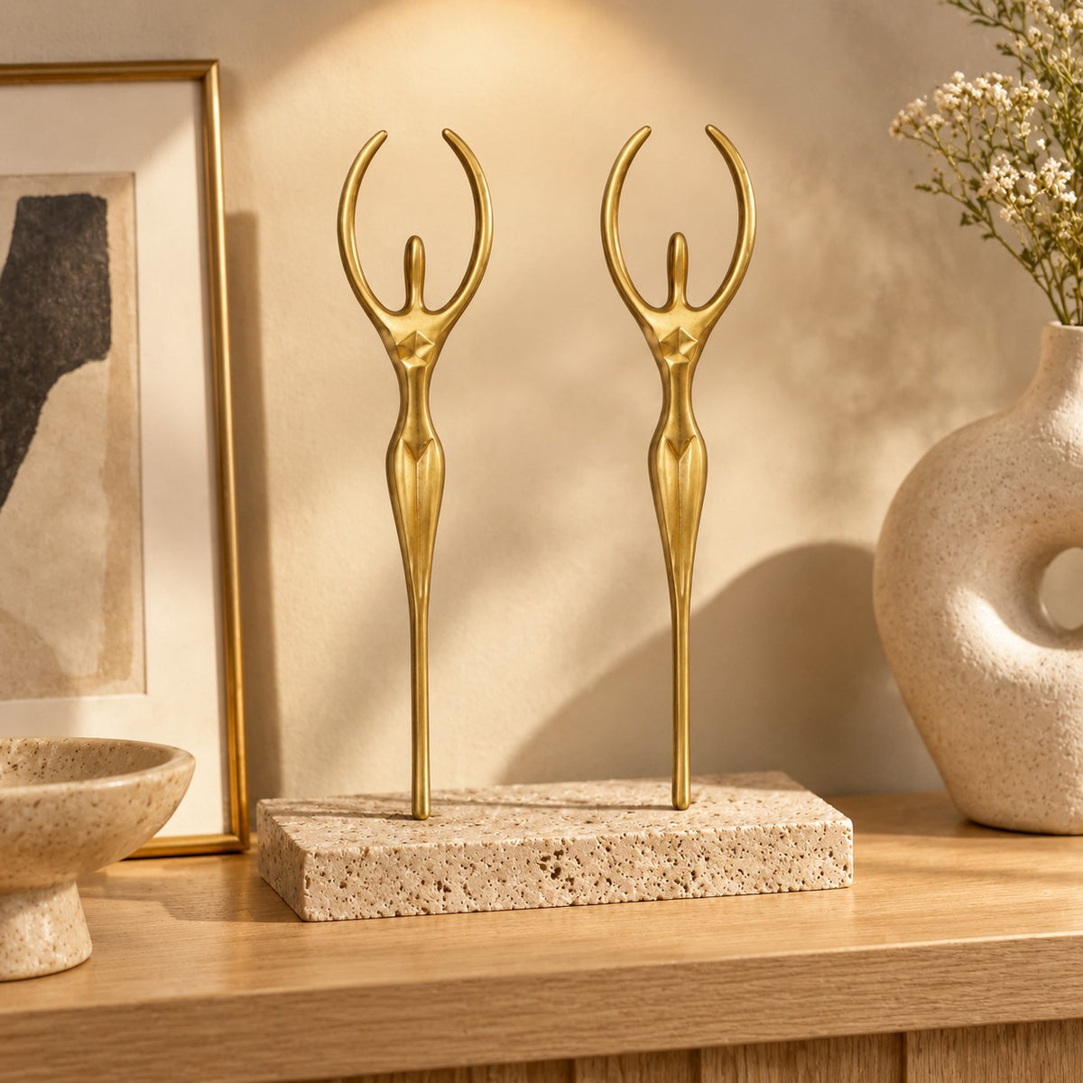 Sculptural Brass Cabinet Handle | Thinker Drawer Pull for Cabinets & Wardrobes