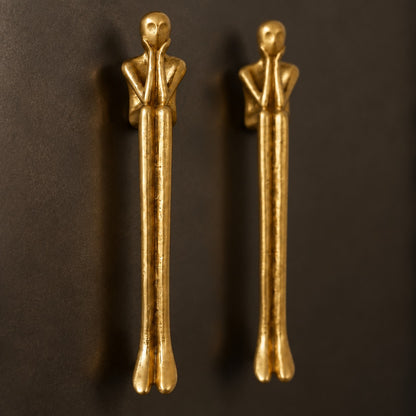 Sculptural Brass Cabinet Handle | Thinker Drawer Pull for Cabinets & Wardrobes
