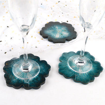 Moules créatifs en résine pour dessous de verre à fleurs, en silicone, pour tasses, Y25