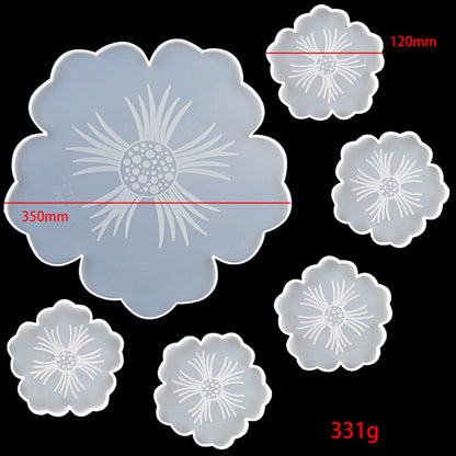 Moules créatifs en résine pour dessous de verre à fleurs, en silicone, pour tasses, Y25
