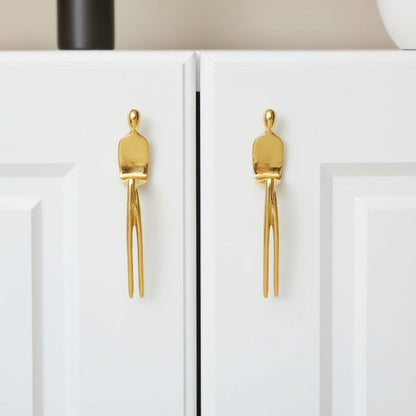 Sculptural Brass Cabinet Handle | Thinker Drawer Pull for Cabinets & Wardrobes