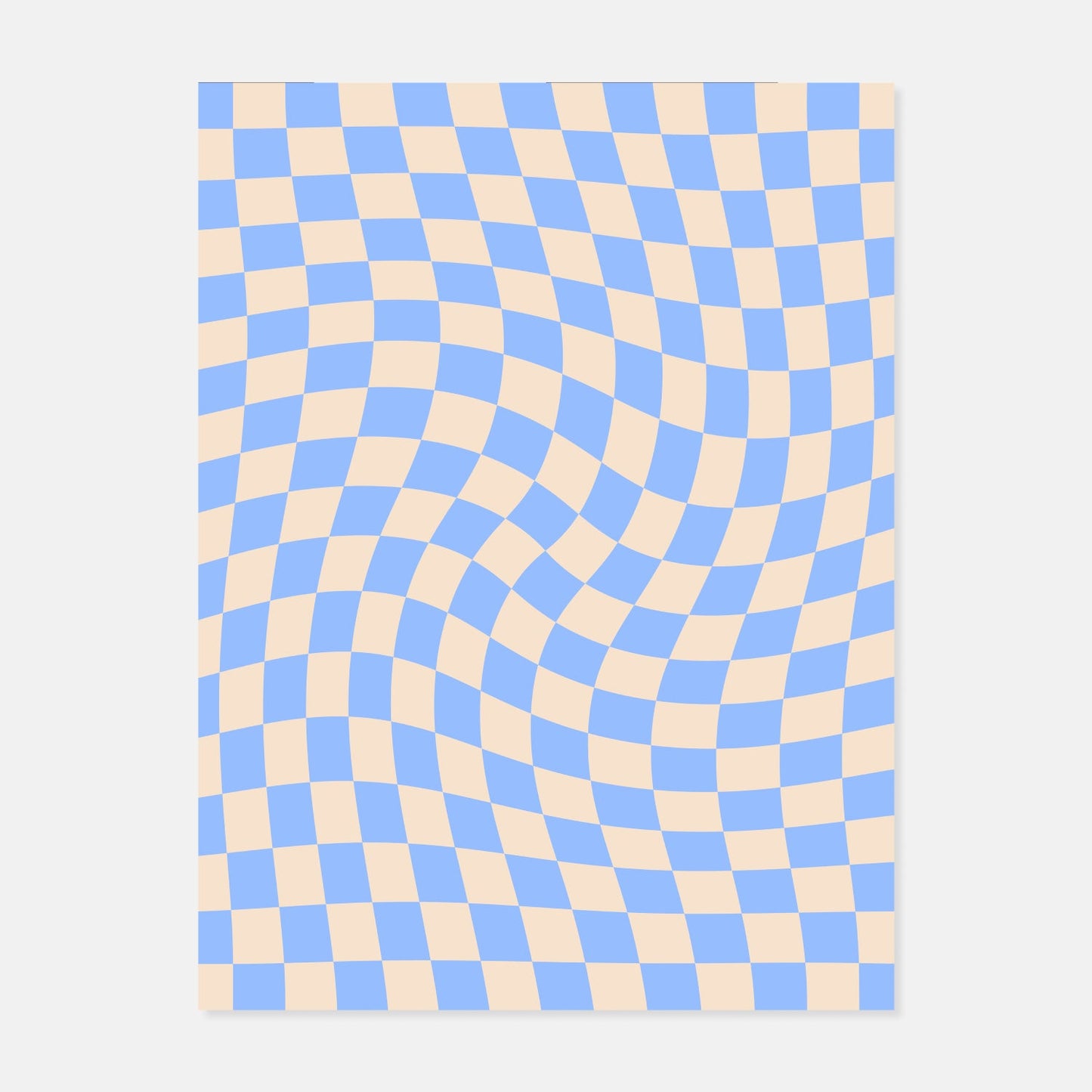 Wavy Checkerboard Print by Frieda Print Designs