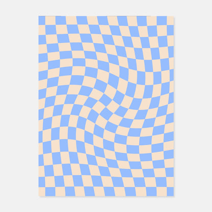 Wavy Checkerboard Print by Frieda Print Designs